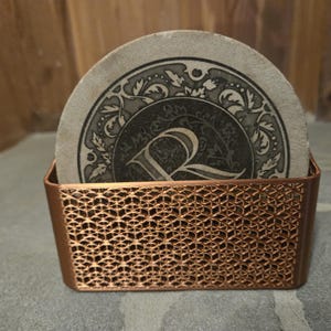 3D Printed Decorative Copper‑Tone Coaster Holder