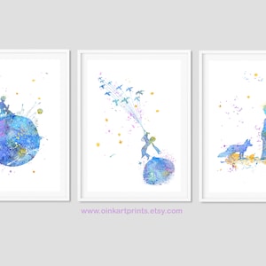 Prints soft color Watercolor Art Print PackNursery Art Set Painting Inspired Print Wall