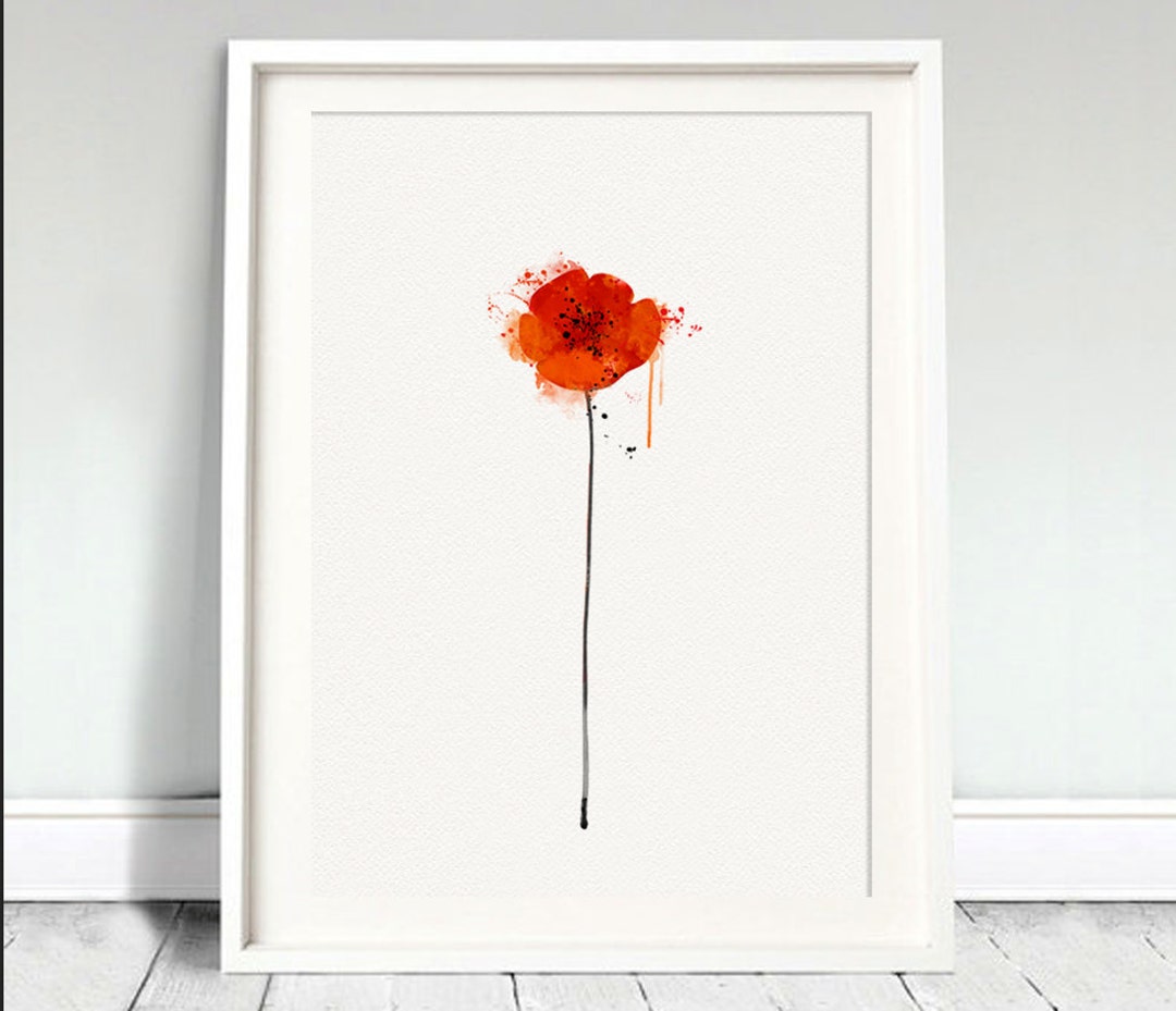 RED POPPY Watercolor Flower Nature Watercolor Art Print Wedding Gift ...