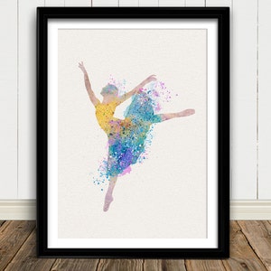 BALLERINA Watercolor Art Print Ballet Dancer Baby Shower Nursery Birthday Gift Nursery Classic Dance Wall Art Poster Wall Decor (10-Nº4)