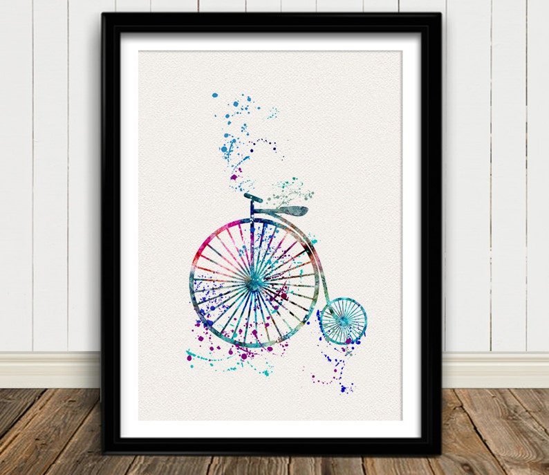 OLD BICYCLE Watercolor Art Print Ink Vintage Bicycle Painting - Etsy