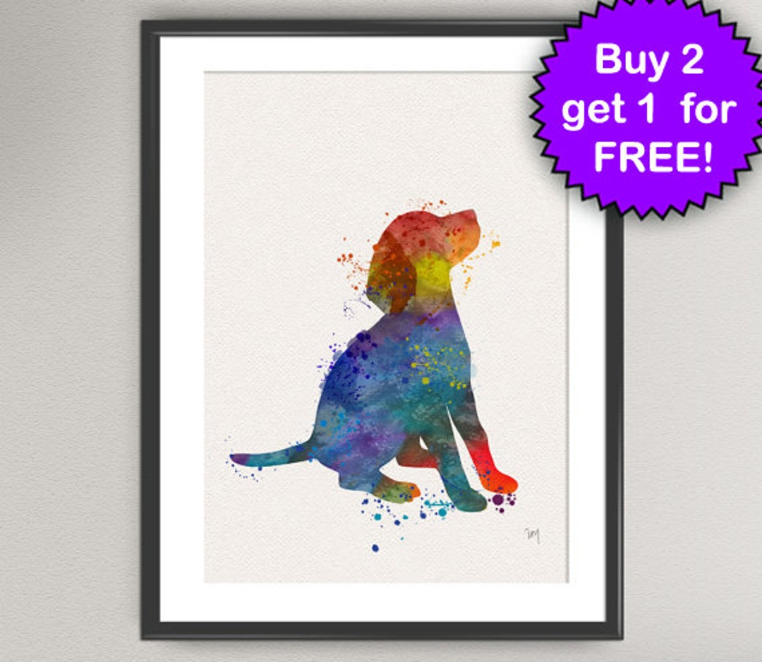 BEAGLE DOG Watercolor Art Print Animal Dog Puppy Ink Painting ...