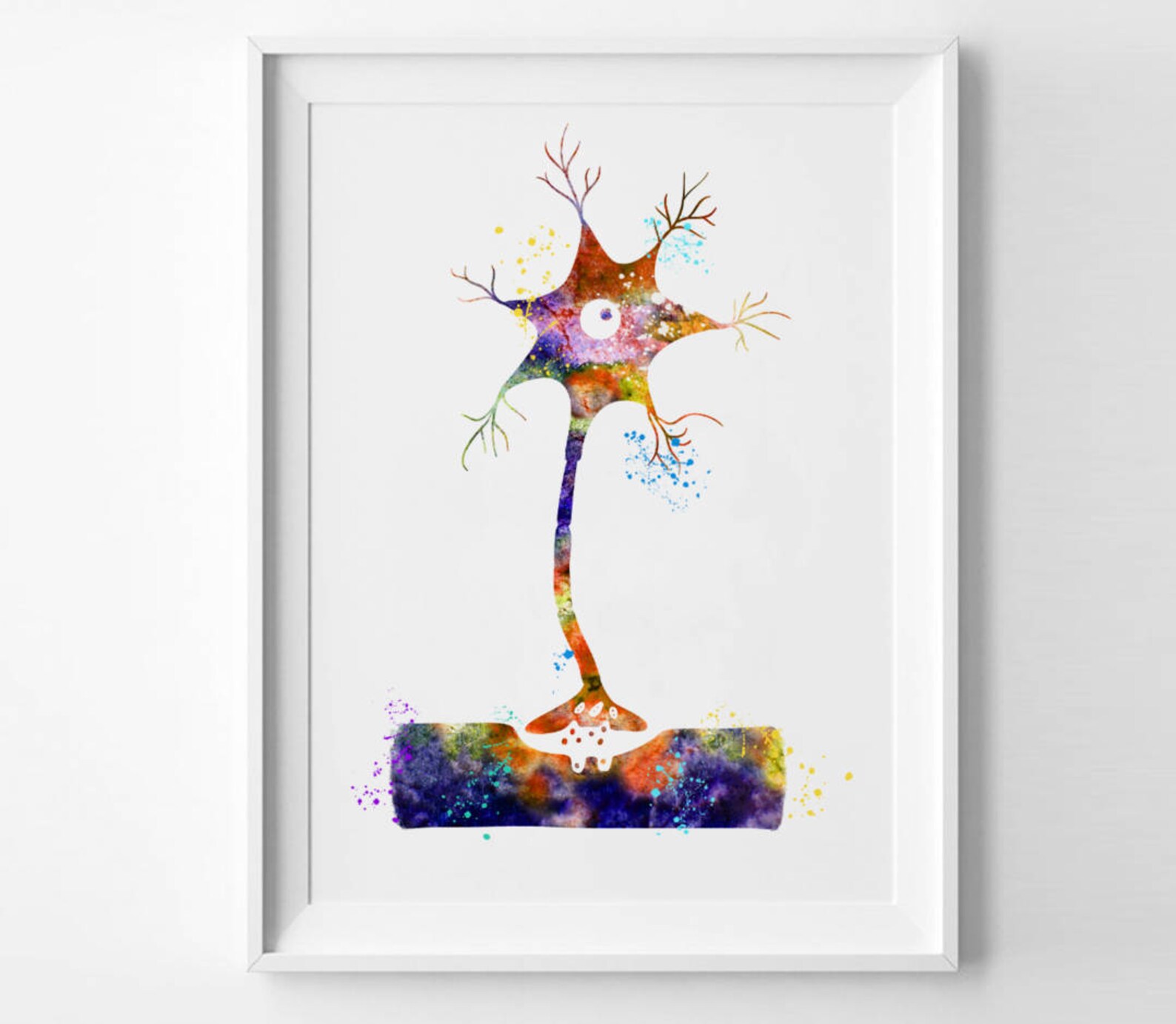 Neuron Cell Synapse Brain Cells Chemical Synapses Art Watercolor Print ...