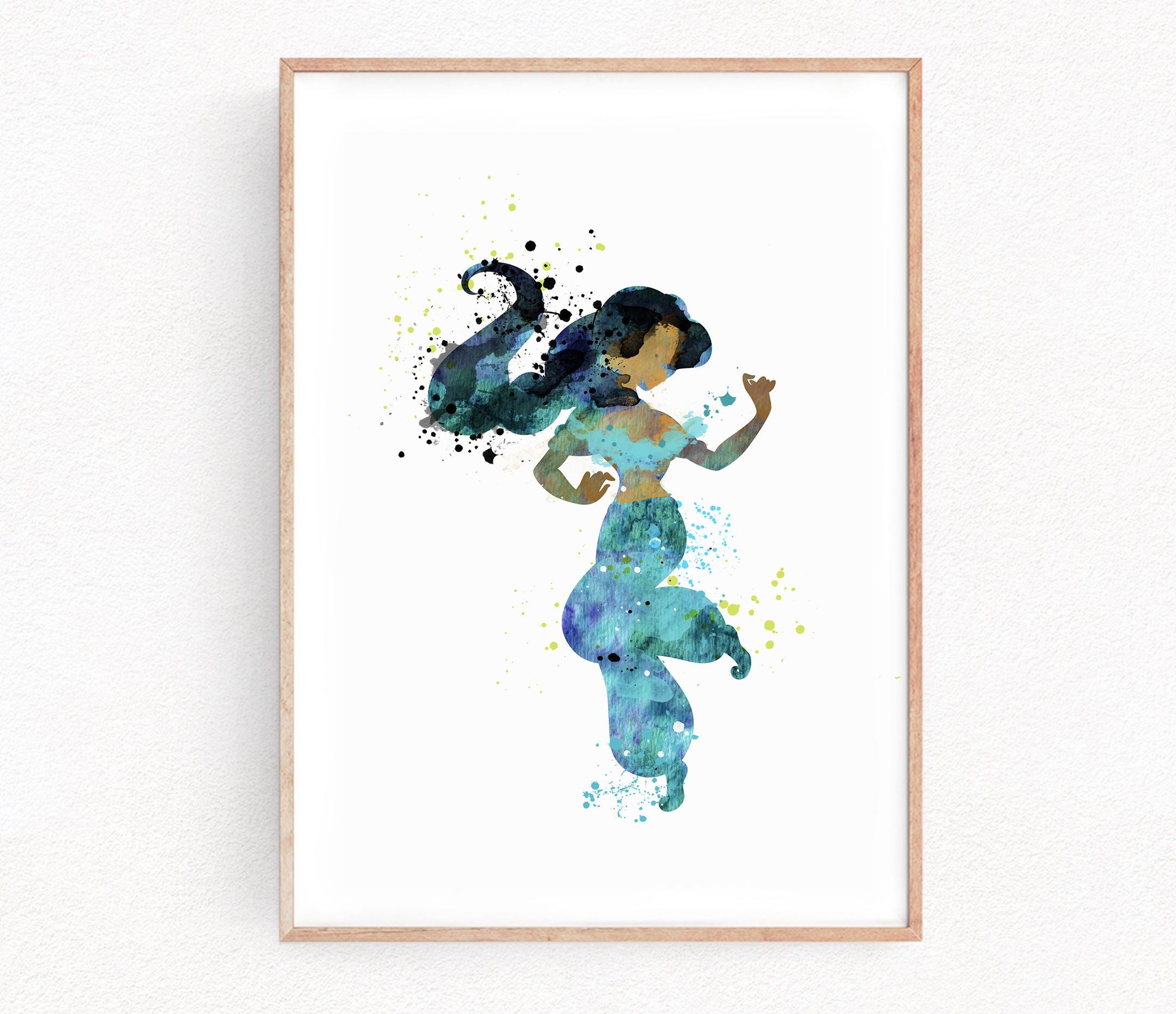 アラジン ジャスミン 水彩画 ディズニー風 プリントアート 子供用