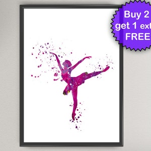 BALLERINA Watercolor Art Print Ballet Dancer Classic Dance Poster Art Print Wall Art Poster Giclée Wall Decor Art Home (10-Nº1)
