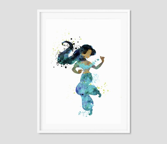 アラジン ジャスミン 水彩画 ディズニー風 プリントアート 子供用