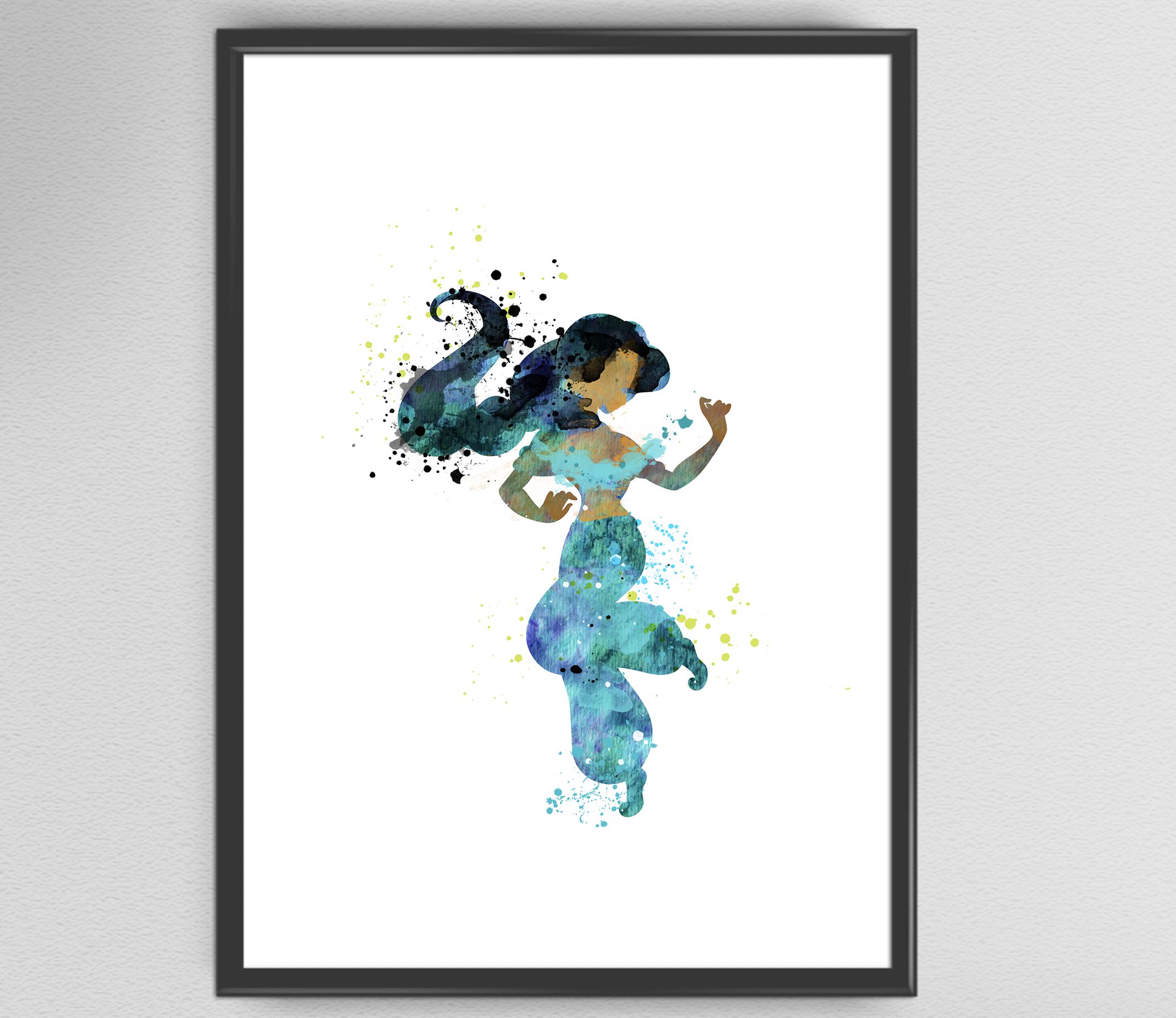 アラジン ジャスミン 水彩画 ディズニー風 プリントアート 子供用