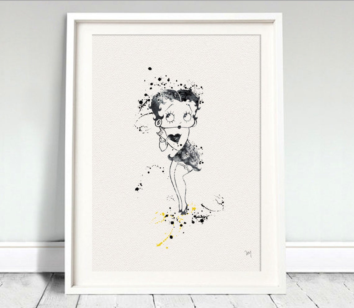 BETTY BOOP Watercolor Print Ink Illustration Art Print Wall | Etsy