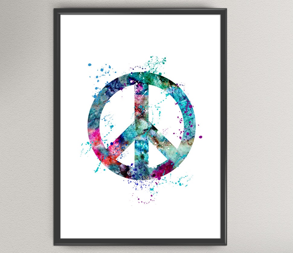 Wall Print Decor Peace Peace Ink Sign Art Watercolor Gift Decor Art 58-Nº1 - Etsy Art Home Urban Symbol Poster Wall Sign Illustration Painting