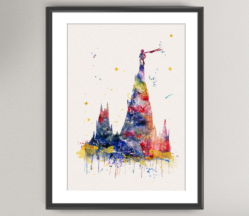 The Little Prince Art Print Le Petit Prince Watercolor Ink Etsy