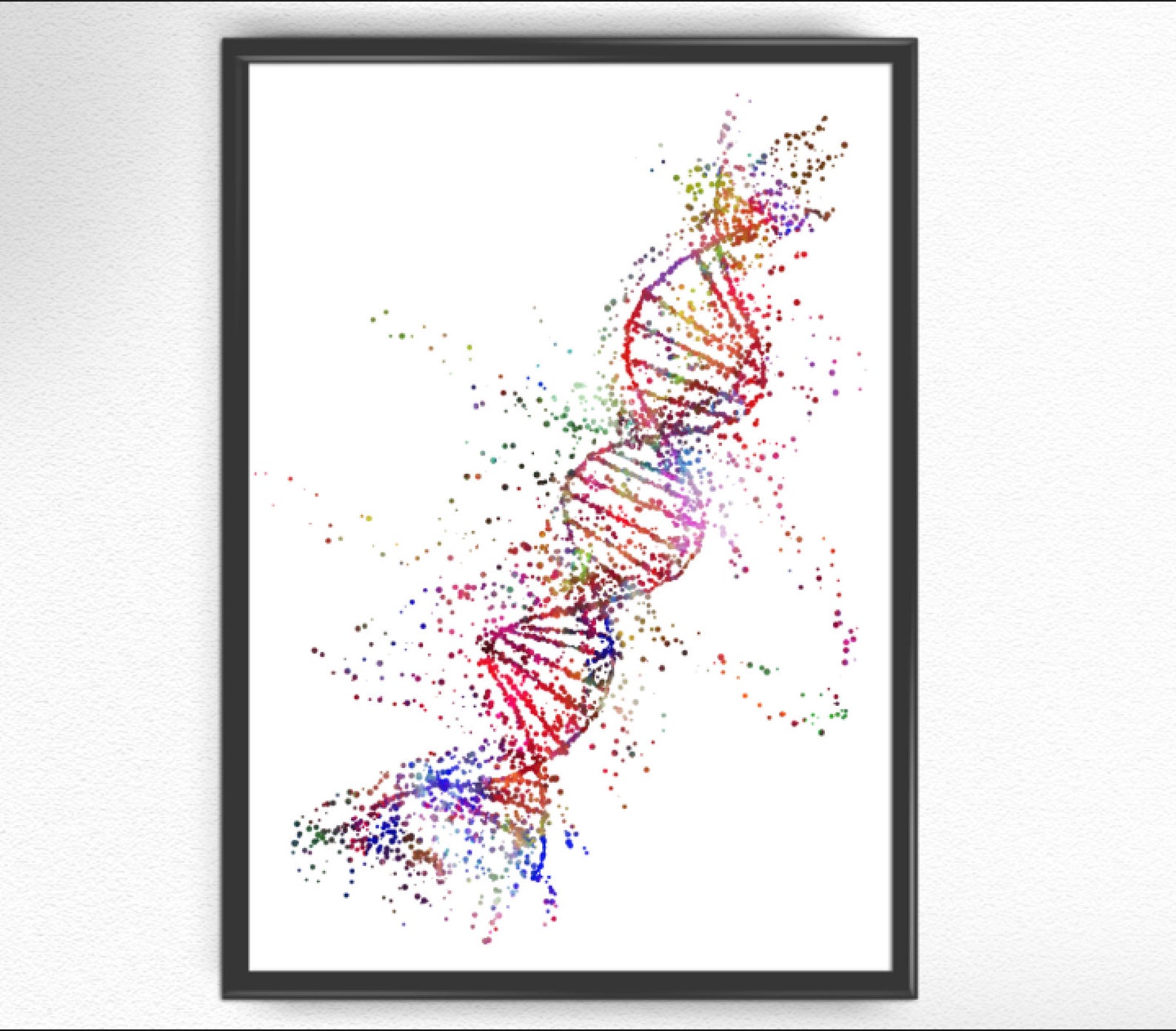 DNA Art Watercolor Print Science Human DNA Biology Print | Etsy