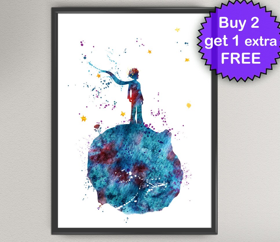 The Little Prince Art Print For Children Gift Watercolor Art | Etsy