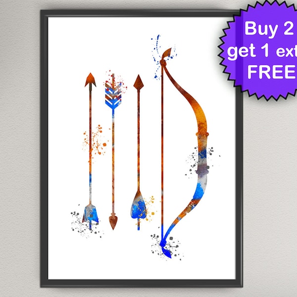 Native American Arc and Arrows Indian Aquarelle Art Print Native Birthday Gift Dreamcatcher Art Poster Print Painting Wall Decor (51-Nº8)