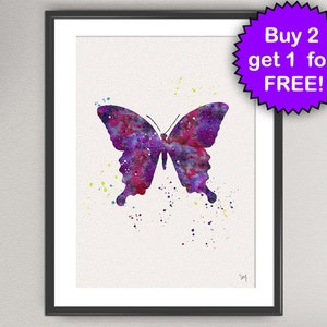 BUTTERFLY Watercolor Art Print Ink Colorful Vintage Painting illustrations Art Print Wall Art Poster Giclée Wall Decor Art Home (38-Nº1)