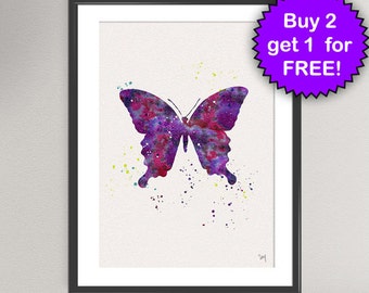 BUTTERFLY Watercolor Art Print Ink Colorful Vintage Painting illustrations Art Print Wall Art Poster Giclée Wall Decor Art Home (38-Nº1)