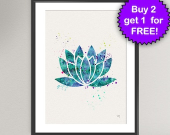 Quadro Incorniciato 30x40 Con Fiore Di Loto Verde | Stampa Botanica Zen Per Bagno, Camera Da Letto, Yoga | Poster Su Tela Con Cornice Leggera