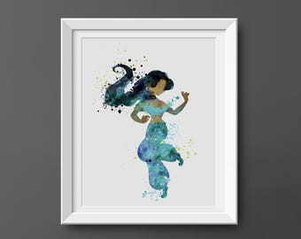 アラジン ジャスミン 水彩画 ディズニー風 プリントアート 子供 アラジン ジャスミン 水彩画 ディズニー風 プリントアート 子供