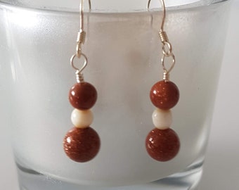 Goldstone sterling silver earrings