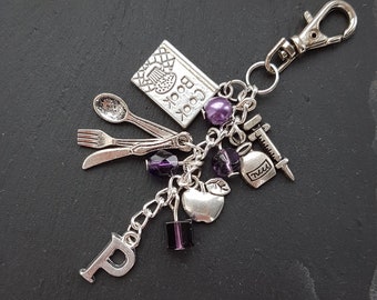 Dietitian gift - dietitian bag charm - dietitian keychain - nutritionist gift