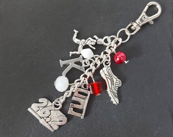 Marathon runner gift - Marathon runner Bag Charm -  Marathon runner keychain - 26.2 race good luck gift