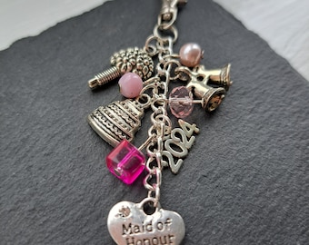 Maid of Honour bag charm - Matron of honour keychain - bridal party gifts