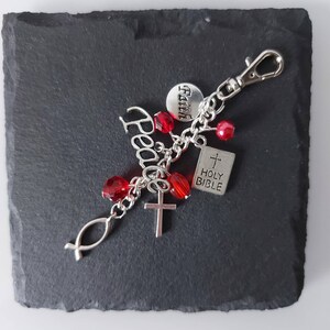 Christian gift Christian bag charm Christian faith keychain image 3