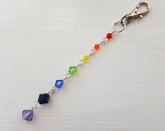 Rainbow crystal bag charm - rainbow crystal keychain