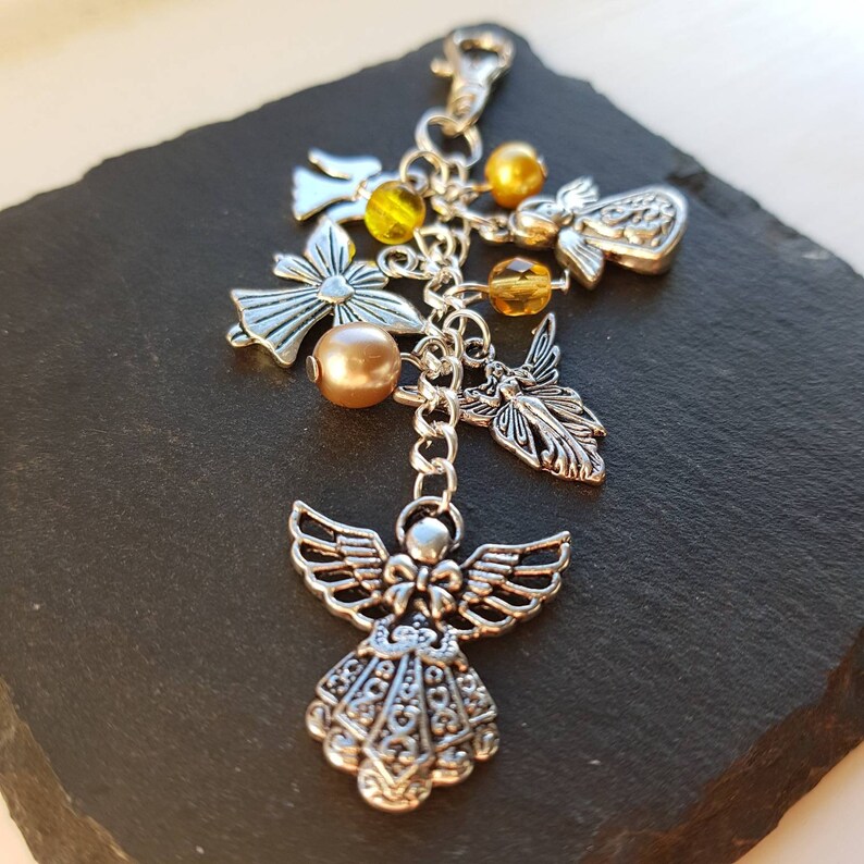 Angel bag charm Guardian angel gift Christmas angel keychain image 2