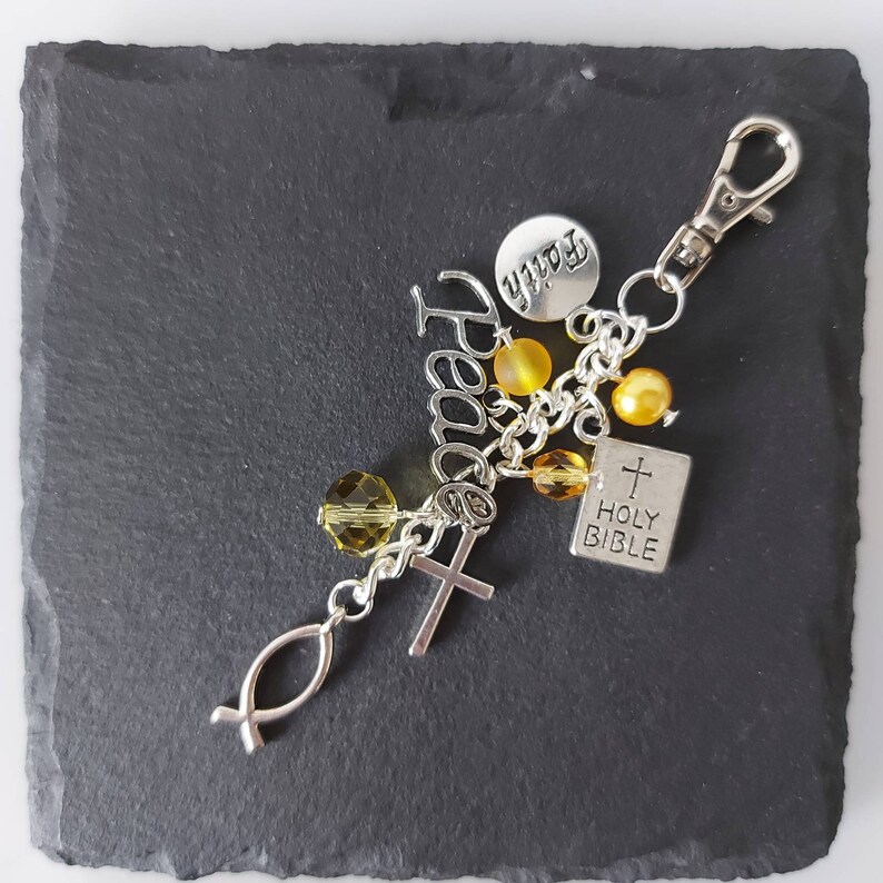 Christian gift Christian bag charm Christian faith keychain image 5