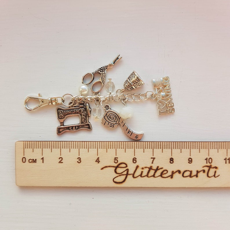 Sewing Bag Charm sewing gift sewing keychain Mothers Day gift image 7