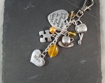 Create your own personalised bag charm - personalized keychain -  custom bag charm - meaningful gift