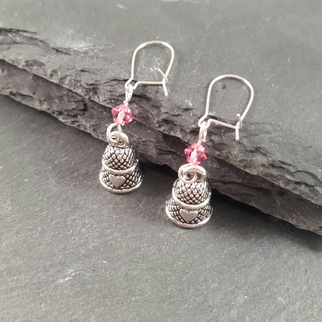 Thimble Earrings Sewing Gift Etsy