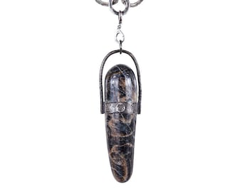 Black Moonstone Crystal Power Piece Pendant