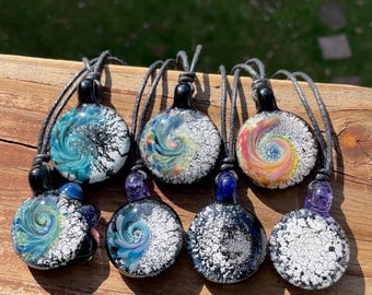 3 Cremation Memorial Pendants | Custom Glass Ash Keepsake