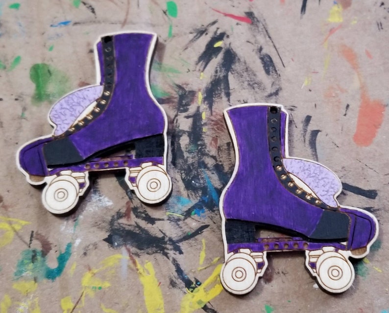 Add Gems for More Bling! Hand Painted OG /& Slider Skate Earrings CUSTOMIZE ME!!!