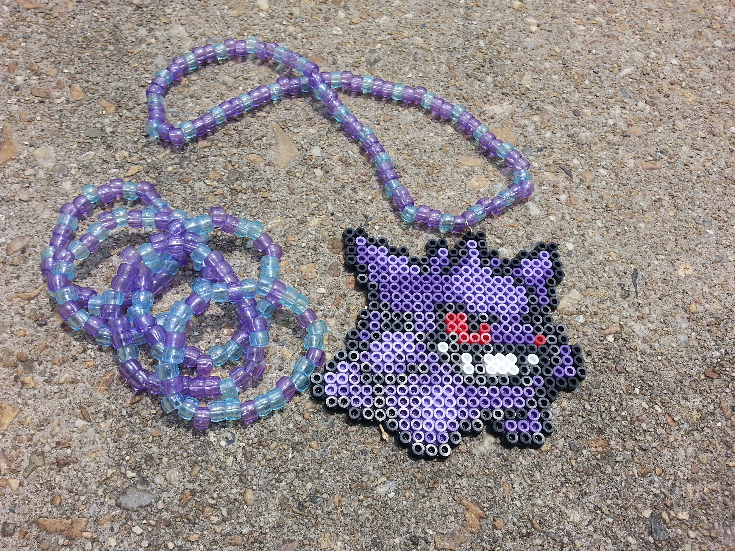 Mega Shiny Gengar Kandi Perler Pokemon Wall Art Pikachu Ghost