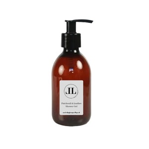 Patschuli und Leder Duschgel Body Wash 200ml wiederverwendbare Glasflasche