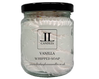 Whipped Soap In Vanilla Scent - 200g Mousse Bath Butter Reusable Glass Bottle