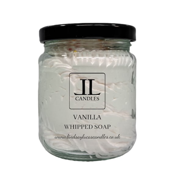 Whipped Soap In Vanilla Scent - 200g Mousse Bath Butter Reusable Glass Bottle