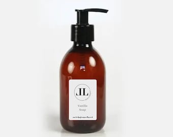 Hand Soap In Vanilla Scent - Liquid 200ml Reusable Glass Bottle