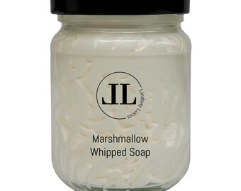 Whipped Soap In Marshmallow Scent - 200g Mousse Bath Butter Reusable Glass Bottle