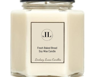 Fresh Baked Bread Scented Candle, Bakery Type, Soy Wax Vegan Candles