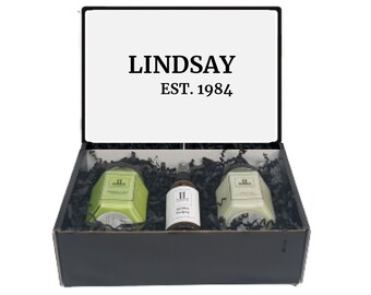 Custom Name Candle Gift Box Birthday Hamper