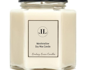 Marshmallow Scented Candles, Soy Wax Vegan Candle, Sweet type