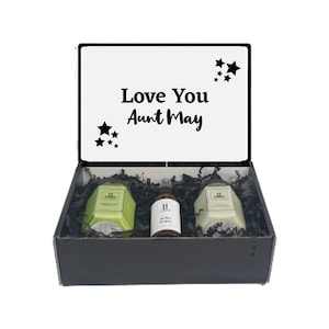Personalisierte Tante Kerze Geschenkbox Geschenkkorb