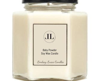 Vela com aroma de talco de bebê, velas naturais de cera de soja fresca