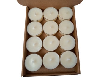 Lavender And Vanilla Scented Soy Wax Tea Lights 12 Per Box