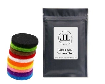 Hoover Vacuum Discs in Dark Orchid Scent Masculine   5 Per Pack 30mm Strong Scented Long Lasting Vegan and Cruelty Free