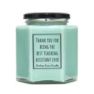 Teaching Assistant Scented Candle Gift, Thank you TA Gift image 1