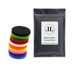 Scented Hoover/Vacuum Fragrance Discs in Baby Powder Scent 5 Per Pack Fresh Scent 30mm